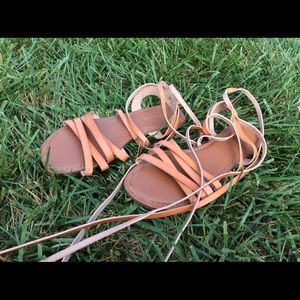 Women’s rampage brown leather strappy sandal